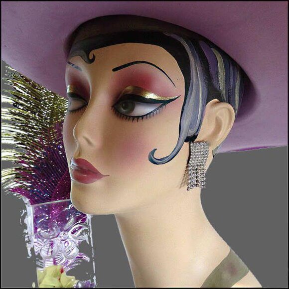 1950s Art Deco Chandelier Pierced Earrings Chic Cube Rhinestone Midis - Picture 3 of 6